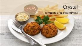  Presentation with maryland - Beautiful slide deck featuring homemade maryland crab cakes plate backdrop and a lemonade colored foreground