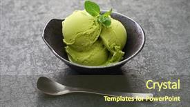  Presentation with matcha - Slides featuring homemade matcha green tea ice background and a tawny brown colored foreground