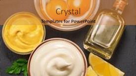  Presentation with mayonnaise - Theme featuring homemade-mayonnaise-and-mayo-ingredients background and a gold colored foreground
