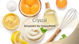  Presentation with mayonnaise - PPT theme enhanced with homemade-mayonnaise-and-mayo-ingredients background and a lemonade colored foreground