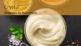  Presentation with mayonnaise - PPT theme enhanced with homemade-mayonnaise-and-mayo-ingredients background and a gold colored foreground