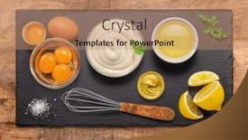  Presentation with mayonnaise - Presentation with homemade-mayonnaise-and-mayonnaise-ingredients background and a coral colored foreground