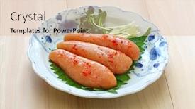  Presentation with spicy food - Cool new presentation theme with homemade-mentaiko-spicy-cod-roe backdrop and a lemonade colored foreground