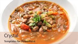  Presentation with italian cuisine - Audience pleasing PPT layouts consisting of homemade minestrone soup italian cuisine backdrop and a gold colored foreground
