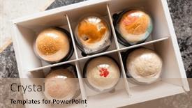  Presentation with gifts - Presentation theme enhanced with homemade-mooncakes-are-packed background and a  colored foreground