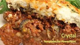  Presentation with rocket - Theme having homemade-moussaka-with-rocket-salad background and a tawny brown colored foreground
