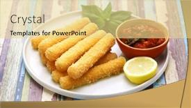  Presentation with sauce - Theme featuring homemade-mozzarella-sticks-and-marinara background and a blonde colored foreground
