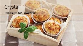  Presentation with ham radio - Theme with homemade muffins with ham background and a soft green colored foreground