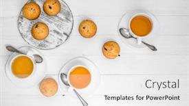  Presentation with muffins - Theme with homemade muffins with wild strawberry background and a white colored foreground