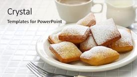  Presentation with new orleans - PPT theme enhanced with homemade new orleans beignet donuts background and a soft green colored foreground