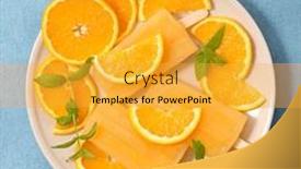  Presentation with ice cream - Theme enhanced with homemade-orange-popsicle-ice-cream background and a yellow colored foreground