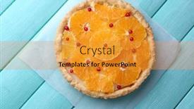  Presentation with color orange - Audience pleasing theme consisting of homemade-orange-tart-on-color backdrop and a gold colored foreground