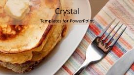  Presentation with pancake - Amazing PPT theme having homemade pancakes focused on pancake backdrop and a coral colored foreground