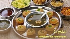  Presentation with indian - Theme with homemade pani puri golgappa indian background and a tawny brown colored foreground