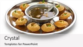  Presentation with indian cultural - Slide deck consisting of homemade pani puri golgappa indian background and a light gray colored foreground