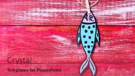  Presentation with myself - PPT theme having homemade-paper-fish-made background and a red colored foreground