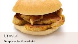  Presentation with toronto - Presentation design having homemade-peameal-bacon-sandwich-toronto background and a coral colored foreground