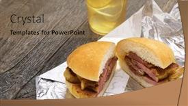  Presentation with toronto - Presentation theme consisting of homemade-peameal-bacon-sandwich-toronto background and a coral colored foreground