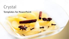  Presentation with pear - Theme consisting of homemade-pear-compote-with-spices background and a white colored foreground