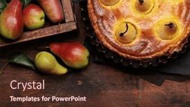  Presentation with pear - Presentation theme consisting of homemade-pear-pie-fruit-tart background and a wine colored foreground