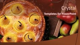  Presentation with pear - Presentation featuring homemade-pear-pie-fruit-tart background and a tawny brown colored foreground
