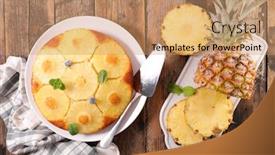  Presentation with pineapple - Slides having homemade-pineapple-pie-top-view background and a coral colored foreground