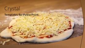  Presentation with pizza - PPT layouts enhanced with homemade-pizza-sourdoungh-home-made background and a gold colored foreground