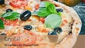  Presentation with fiber - Slide deck enhanced with homemade pizza the dough with the addition of fiber and provencal herbs background and a coral colored foreground