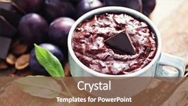  Presentation with jam - Audience pleasing presentation design consisting of homemade plum jam with chocolate backdrop and a  colored foreground