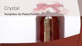  Presentation with pink ribbon - PPT layouts having homemade-plum-jam-with-pink background and a lemonade colored foreground