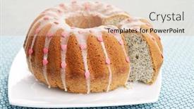  Presentation with cake - Audience pleasing slide deck consisting of homemade-poppyseed-easter-cake-sweet backdrop and a lemonade colored foreground