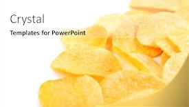  Presentation with potato chips - Audience pleasing PPT theme consisting of homemade potato chips isolated backdrop and a white colored foreground