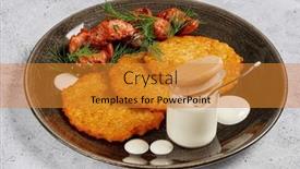  Presentation with bacon - Slide set with homemade-potato-latkes-with-bacon background and a gold colored foreground