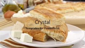  Presentation with cheese pie - Audience pleasing presentation design consisting of homemade puff cheese pie backdrop and a yellow colored foreground