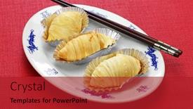  Presentation with pastries - Slide deck featuring homemade-puff-pastries-filled background and a crimson colored foreground