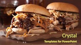  Presentation with burger - Slide deck enhanced with homemade pulled pork burger background and a tawny brown colored foreground