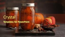  Presentation with preserved - Slides featuring homemade-pumpkin-and-apple-chutney background and a tawny brown colored foreground