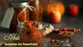  Presentation with preserved - Cool new PPT theme with homemade-pumpkin-and-apple-chutney backdrop and a tawny brown colored foreground