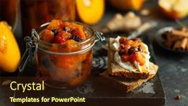  Presentation with preserved - PPT layouts enhanced with homemade-pumpkin-and-apple-chutney background and a tawny brown colored foreground