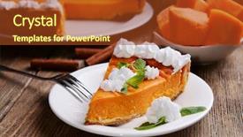  Presentation with homemade pastry apple pie pies - Slides enhanced with homemade pumpkin pie on plate background and a  colored foreground