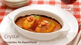  Presentation with fish - Slides featuring homemade-quenelle-fluffy-fish-dumplings background and a coral colored foreground