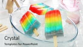  Presentation with lolly - Cool new theme with homemade rainbow ice pop backdrop and a light blue colored foreground