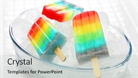  Presentation with lolly - PPT layouts enhanced with homemade rainbow ice pop background and a lemonade colored foreground