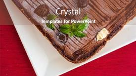  Presentation with food cocoa - Presentation consisting of homemade-raw-healthy-cake background and a tawny brown colored foreground