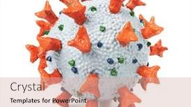  Presentation with global education - Theme with homemade-realistic-model-of-corona background and a coral colored foreground