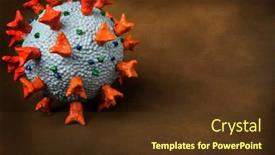 Presentation with virus disease - Presentation theme consisting of homemade-realistic-model-of-corona background and a tawny brown colored foreground