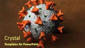  Presentation with global education - Cool new theme with homemade-realistic-model-of-corona backdrop and a tawny brown colored foreground