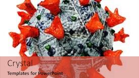  Presentation with corona virus - Theme enhanced with homemade-realistic-model-of-corona background and a red colored foreground