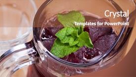  Presentation with apple wine - PPT theme having homemade red wine sangria background and a coral colored foreground