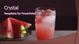  Presentation with child drinking water from glass - Amazing slide set having homemade refreshing drink in glass backdrop and a wine colored foreground